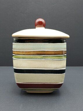 Tabletops Lifestyles Jentry Canister Tabletops Unlimited Striped Storage Jar